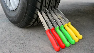 Experiment: CAR vs KNIFE | Crushing Crunchy & Soft Things by Car