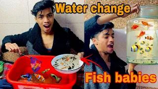 Changed The Water Of Fish Babies || मछली के बच्चों का पानी बदल दिया