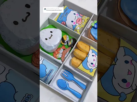 PACKING PAPER SQUISHY LUNCH BOX (Fake) 🍩🫐🩵 #shorts #papersquishy #lunchbox #cinnamoroll #sanrio