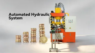 Yihui Automated Hydraulic System | Real shot of fully automatic gold coin stamping production line.