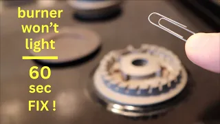 My Gas Stove Burner Won't Light or Ignite ● DIY 60 Sec Fix & Save $$