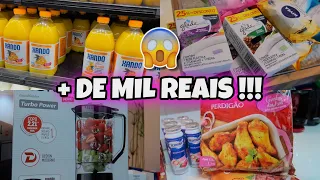 COMPRA DO MÊS NO MERCADO!!! 😍GASTAMOS MAIS DE MIL REAIS ESSE MÊS 😱🤑 MOSTREI TUDO! 🙏