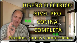 Diseño Eléctrico de una Cocina Completa - en 3D : Circuitos, Cargas y Protecciones