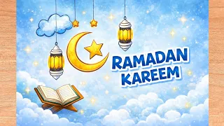 Ramzan Mubarak Drawing easy / Ramadan Kareem drawing tutorial / Moon and lantern drawing for Ramzan