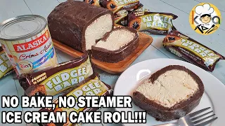 PINAKAMADALING MASARAP NA CAKE! | 7-STEP MOIST FUDGEE BARR ICE CREAM CAKE ROLL [NO BAKE, NO STEAMER]