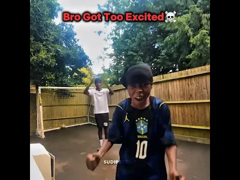 Lil Bro Got Too Excited ☠️ #football