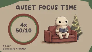 4 Hour Christmas Piano Pomodoro | 50/10 Focus with Calm Holiday Vibes #pomodoro #christmas #lofi