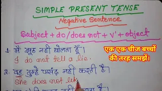 Present Indefinite Tense//Simple Present Tense Negative Sentences/Tense in English Grammar