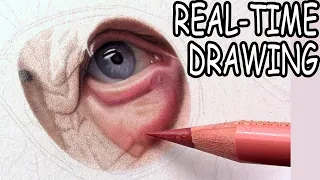 Drawing Real-Time Live!!: Hyperrealistic Colored Pencil Portrait! PART B