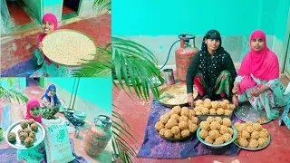 आज हमने बनाया गुड़ और लाई का ढूंढा 😋😋😋😙