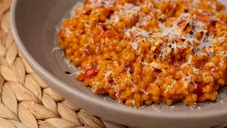 One-Pot Tomato & Garlic Pearl Couscous