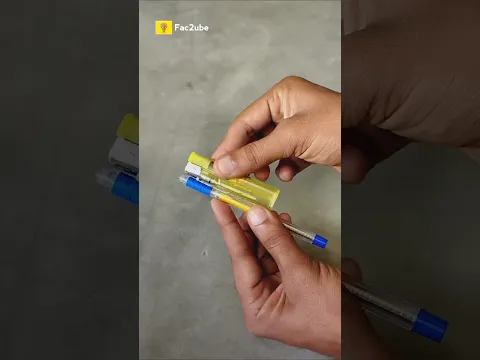 Fire gun invented from pen and lighter 🔫