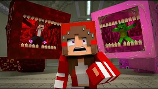 JJ Become TRAIN EATERS vs Mad Scientist - Maizen Minecraft Animation