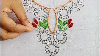 Hand Embroidery Neck Design #46, Neck Design Embroidery, Neckline Embroidery,গলার ডিজাইন হাতের সেলাই