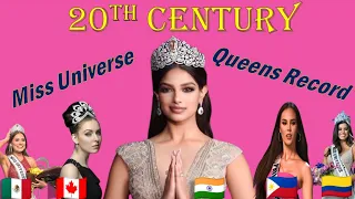 Miss Universe Winners in 20th century, Which Country Won more Tittles?