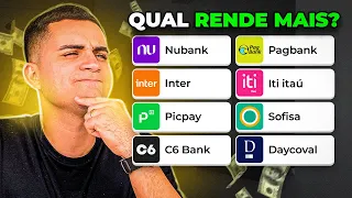 QUAL CONTA DIGITAL RENDE MAIS? QUAIS RENDEM NO AUTOMÁTICO? NUBANK, INTER, C6, PICPAY, ITI, PAGBANK
