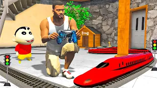 GTA 5 : Shinchan🤣 Get a New MINI RC TRAIN🚂🚄 Full Fun #bommalu #gta5telugu #gta5