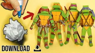 Como Fazer Tartarugas Ninja de Papel! Papercraft Arte 2024