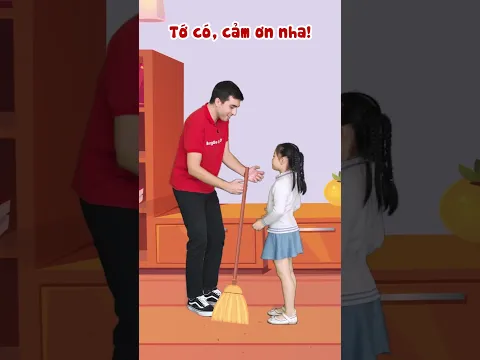 Bé học tiếng Anh qua hoạt hình em bé quên tắt vòi nước