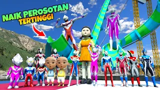 ULTRAMAN DYNA NGAJAK BONEKA SQUID GAME DAN UPIN IPIN NAIK PEROSOTAN TERTINGGI, GTA 5 ULTRAMAN