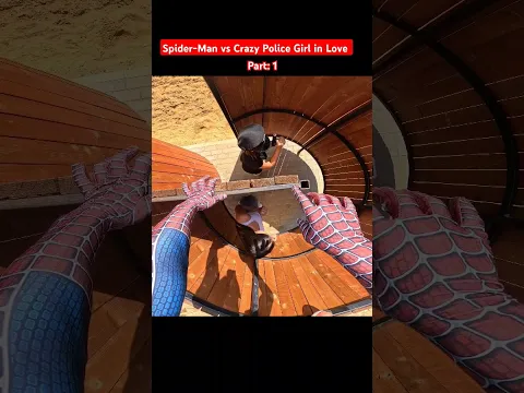 Spider-Man vs Crazy Police Girl in Love #policegirl #crazygirl #love #comedy  #spiderman #police