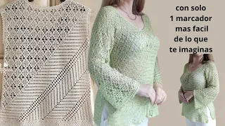 blusa crochet  mas facil de lo que te imaginas con un simple truco