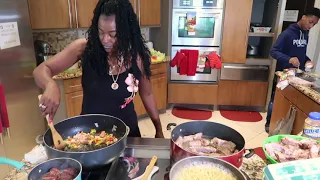Sautéed  Baby Back Ribs Cabbage ,Mac&Cheese Yellow Rice