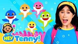 Five Little Sharks | Animal Song | Nursery Rhymes | Sing Along | Hey Tenny!