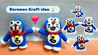 How To Make Doremon Using Clay | Cute Doremon Craft video #viralshort #shortsfeed #doraemon #craft