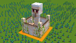 I built an IRON GOLEM castle for the ZOMBIE APOCALYPSE in Minecraft!