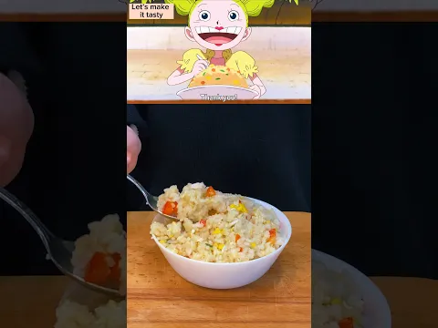 Sanji & Banban’s Fried Rice 🍚- One piece⚔️ 🏴‍☠️ #onepiece #anime #japanesefood #sanji #rice #japan