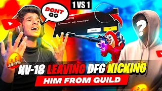 😨KV-18 QUIT DFG GUILD😭| NO MORE😡 SNIPER LEGEND | DFG 1 VS 1🤬| FREE FIRE IN TELUGU #dfg #freefire