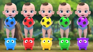 5 Babies Song 영어유치원 어린이 동요 노래 Jumping On The Bed Learn Colors & Sing A Song!  Nursery Rhymes Songs