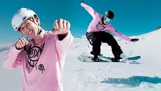 Pro Skier attempts Snowboarding