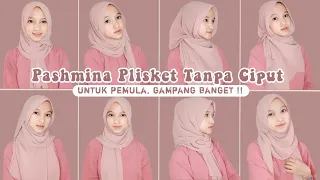 TUTORIAL PASHMINA PLISKET TANPA CIPUT | Untuk Pemula Gampang Banget | Tutut Arinda Herawati