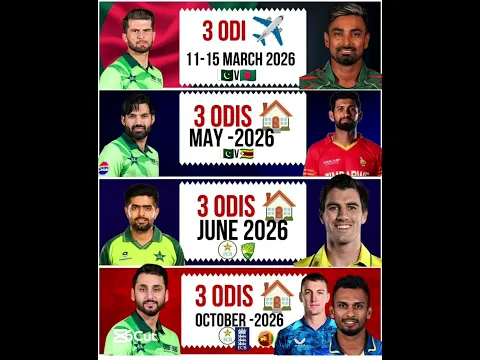 Pakistan's Remaining ODI Schedule 2026 | Full Series Details 🇵🇰 | BANvPAK | PAKvsZIM | PAKvsAUS 🔥