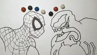 How to draw Spider - man VS Venom? Magic plasticine