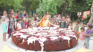 इतना बड़ा केक की बच्चो ने पेट भर के खाया || WORLT'S Biggest Chocolate Cake Recipe..