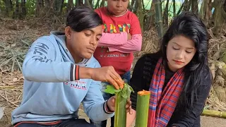 বাঁসের মধ্যে মাছ রেসিপি, Fish in Bamboo Recipe.,,