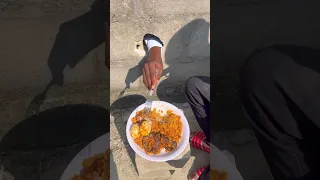 Beans, fried fish and eggs