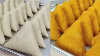 HASIL 70 PCS RISOL SEGITIGA ISI RAGOUT SAYUR 100% ENAK KULITNYA ANTI SOBEK LEMBUT DAN LENTUR