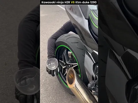 Kawasaki ninja H2R VS Ktm duke 1290 in Exhaust sound 😱??|#shorts #h2r #ktm
