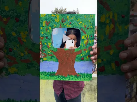 😳 I Destroyed My Silver Play Button🤯😱#shorts #painting #trending