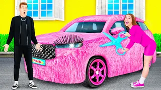Pink Car vs Black Car Challenge by PaRaRa Challenge