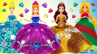 DIY How to Make Sparkle Dresses out of Clay for Princess Miniature Dolls