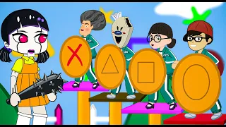 Squid Game 오징어 게임 vs Scary teacher 3D Miss T Troll Hello Neighbor Tani & Nick Challenge #2