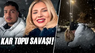Sevgilimle Kar Topu Savaşı Yaptık !(Vlog)