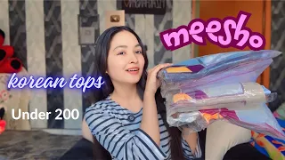 First Meesho Haul ❤️ best Korean tops 💕 #meeshohaul