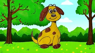 Easy Dog 🐕 drawing for kids, Drawing & Colouring for kids # kidsart# draw#color