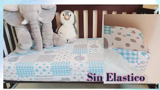 Sabana Ajustable Sin Elastico Para Cuna.